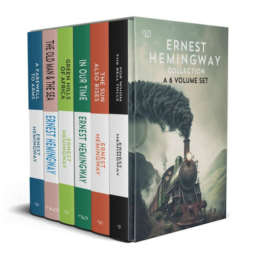 Ernest Hemingway Collection 6 book set (For Whom The Bell Tolls, A Farewell To Arms, Green Hills Of Africa, The Old & The Sea, In Our Time, The Sun Also Rises)