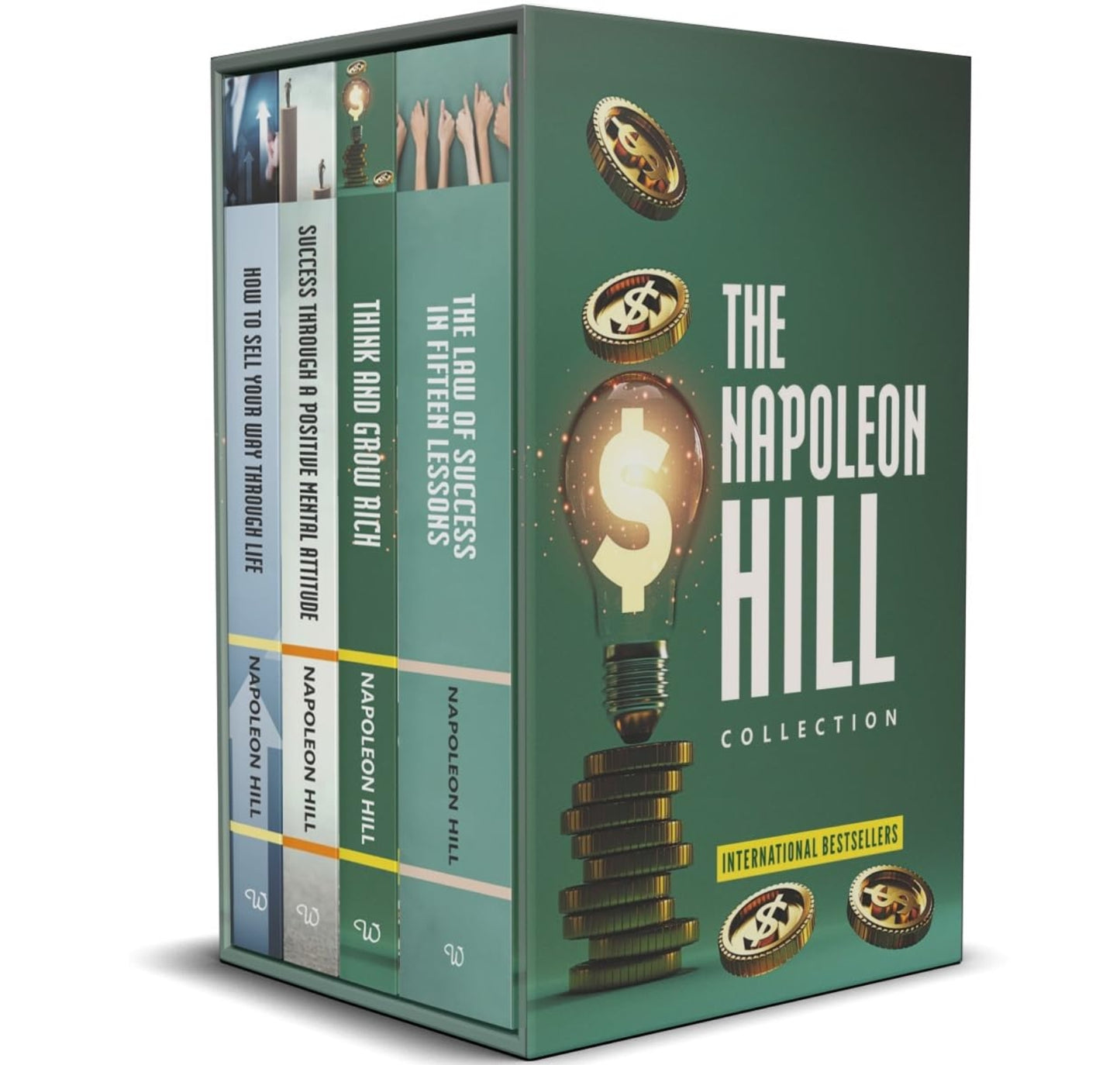 Napoleon Hill Collection 4 Books Set ( The Law Of Success,How To Sell Your Through Life,Think And Grow Rich,Success Through A Positive Mental Attude)