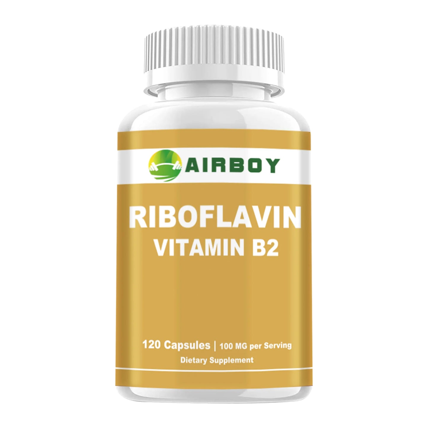 Riboflavin Vitamin B2 - Promotes Cellular Energy Production, Supports Skin Health - 120 Capsules