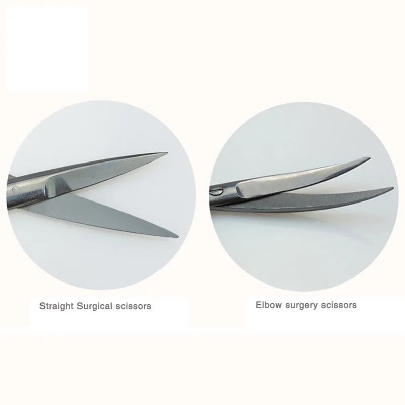14cm/16cm/18cm Straight Curved Tip Head Stainless Steel Surgical Scissors Forceps Medical Tools for Dental Clinic