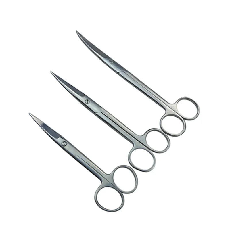 14cm/16cm/18cm Straight Curved Tip Head Stainless Steel Surgical Scissors Forceps Medical Tools for Dental Clinic