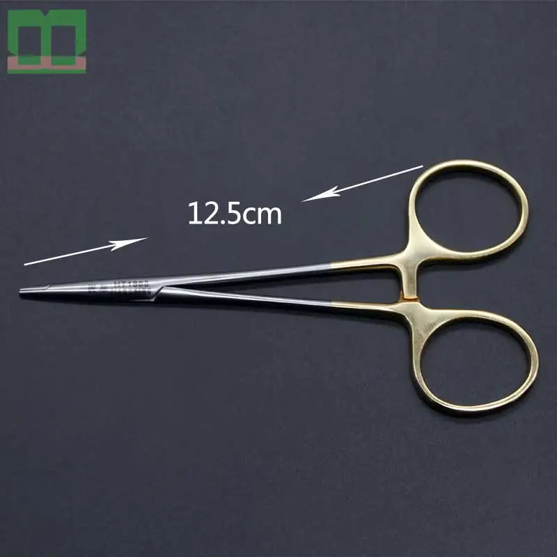 Meedle holder With scissors Aureate handle Cosmetic and plastic surgery instruments and tools Medical surgery