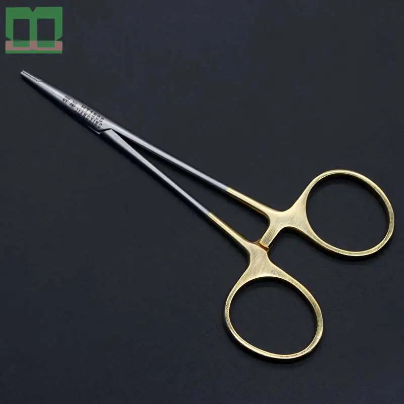 Meedle holder With scissors Aureate handle Cosmetic and plastic surgery instruments and tools Medical surgery
