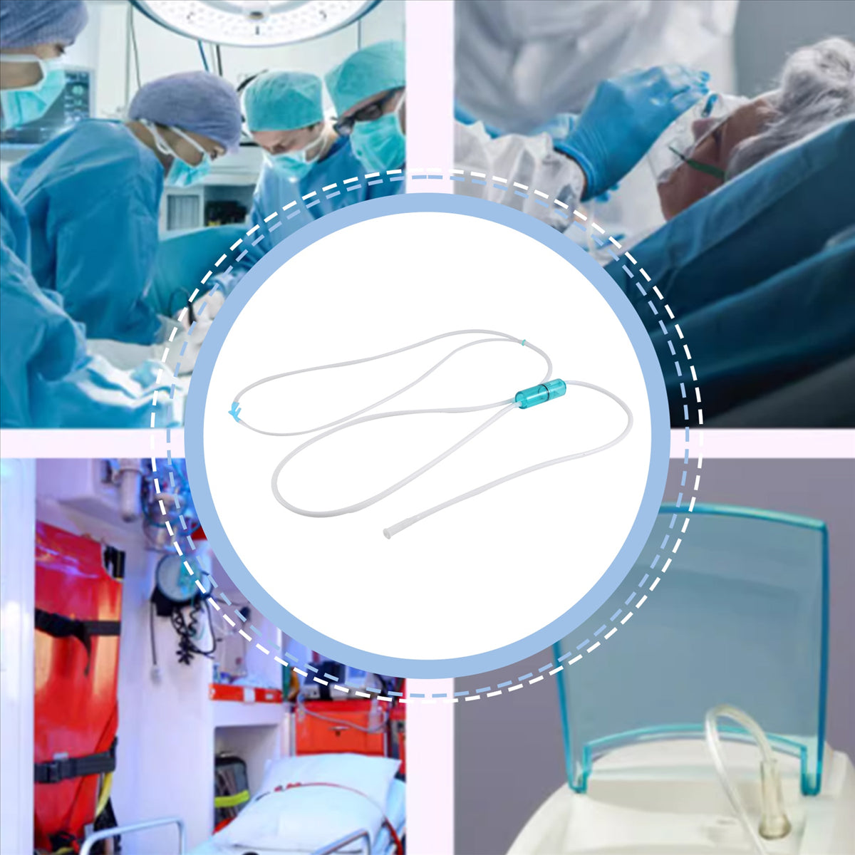 Oxygen Tube, Made of Elastic Silicone Material, Nasal Oxygen Cannula,Not Easy to Deform and Crack, Easy to Use and Clean