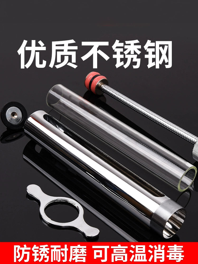 Stainless Steel Syringe Veterinary Metal Syringe Pig, Cattle and Sheep Injection Syringe Syringe Veterinary Injection Injector Instrument