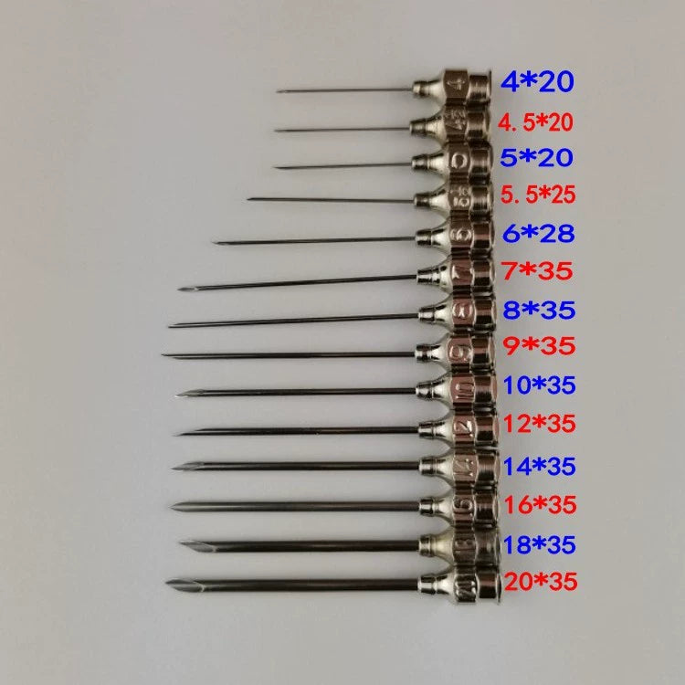 Veterinary Needles Metal Stainless Steel Syringe Needle Pig, Cattle, Sheep, Chicken, Duck and Dog Vaccine Syringe Tip Bevel Needle