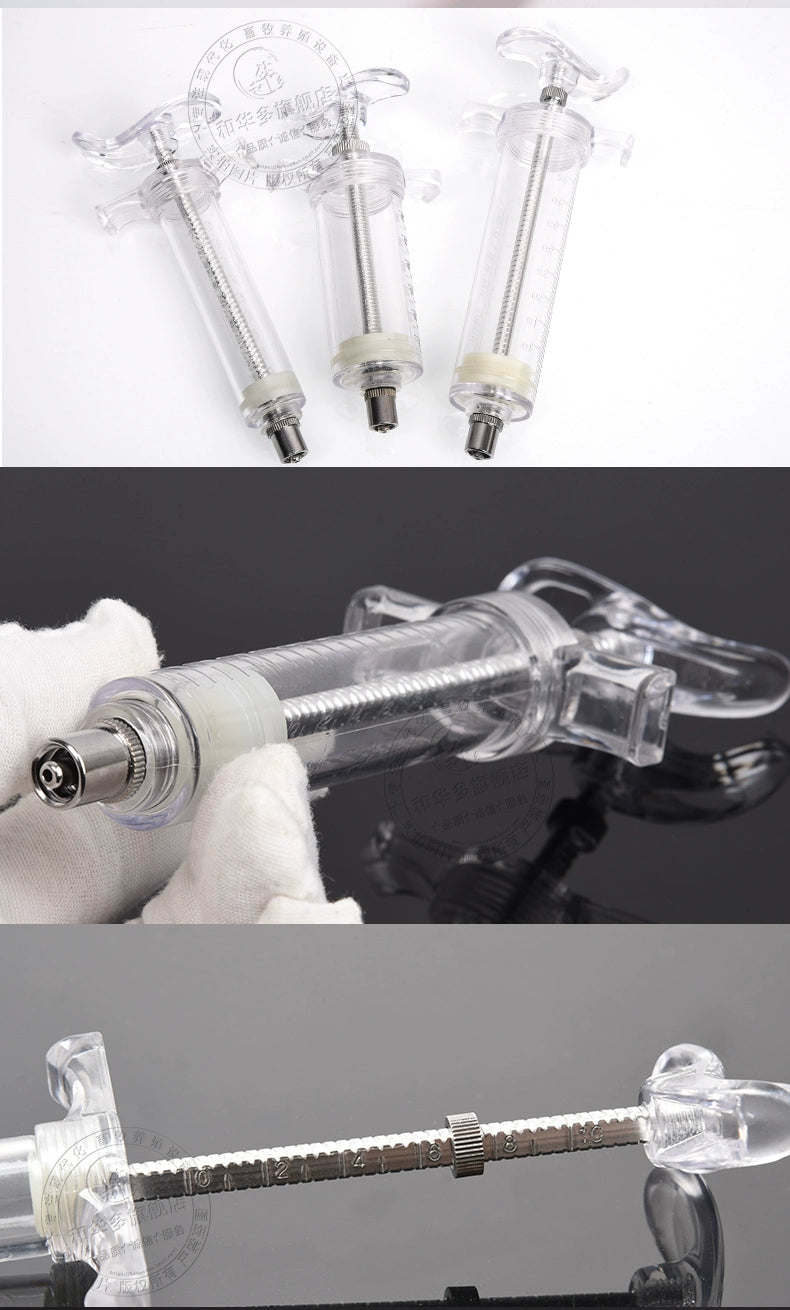 Syringe Veterinary Injection Device TPX Syringe Stainless Steel Injection Vaccine Metal Plastic Steel Breeding Syringe