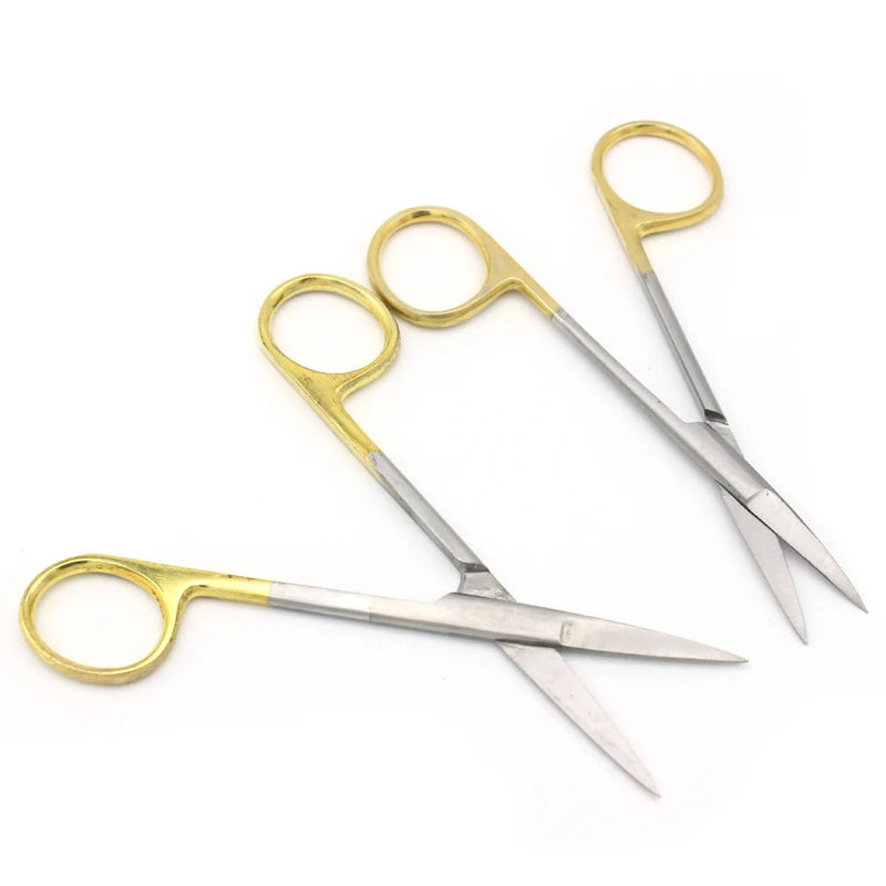 Stainless Steel Surgical Scissors Straight Curved Tip Head Forceps Medical Tools for Dental Clinic
