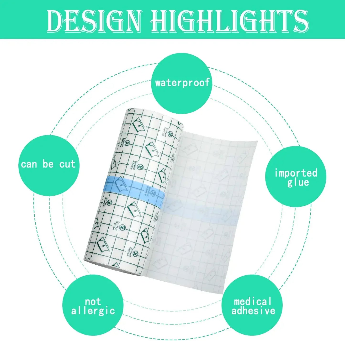 15cm*3m Waterproof Transparent Adhesive Bandage Wound Dressing Fixation Tape Protective Stretch Bandage Roll Film