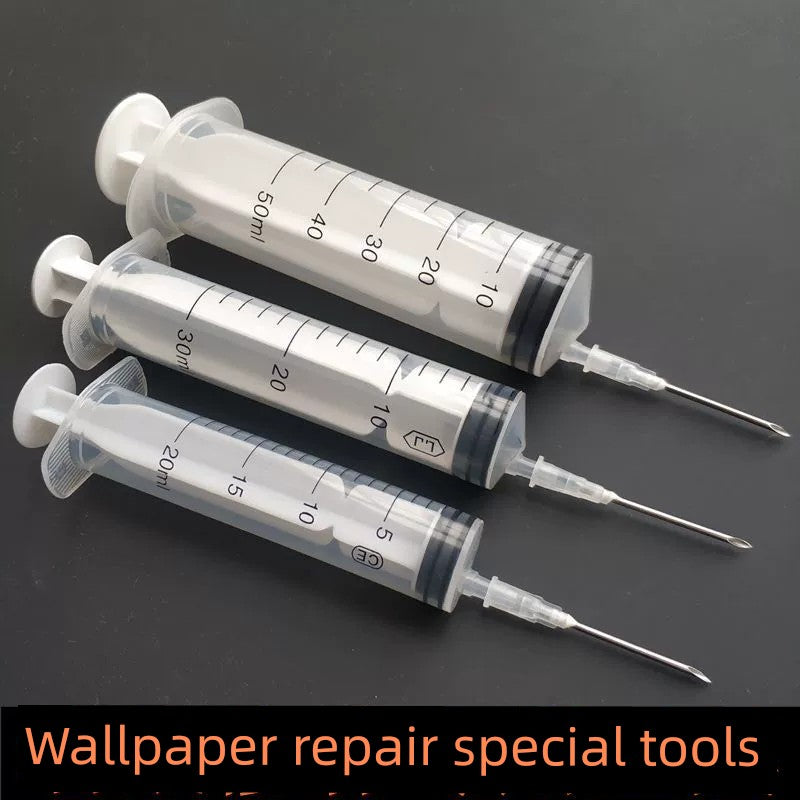 Glue Filling Wallpaper Repair Air Force Drum Corps Empty Gas Syringe Foaming Glue Infuser Mural Syringe Needle Syringe