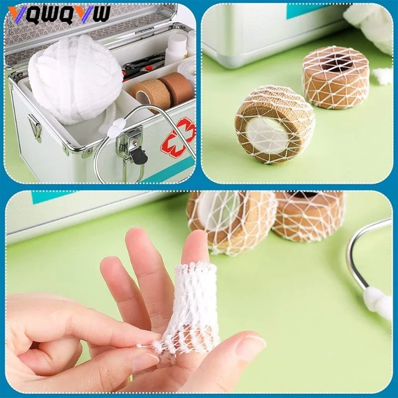 1Roll Net Tubular Bandage Elastic Mesh Wound Dressing Tubing Gauze Breathable Bandage Fix Net Bandage Retainer Stretch Tube