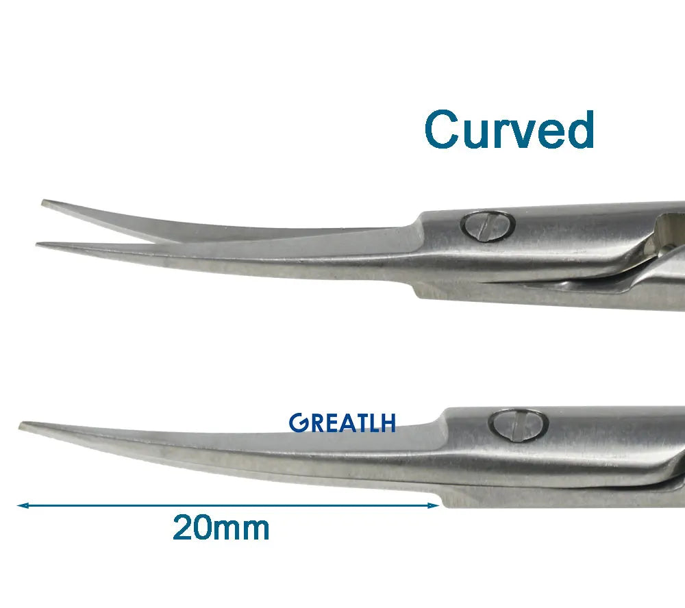 100mm Stainless Steel Cut Tissue Scissors Curved Straight Medical Scissors Black Handle Scissors Autoclavable