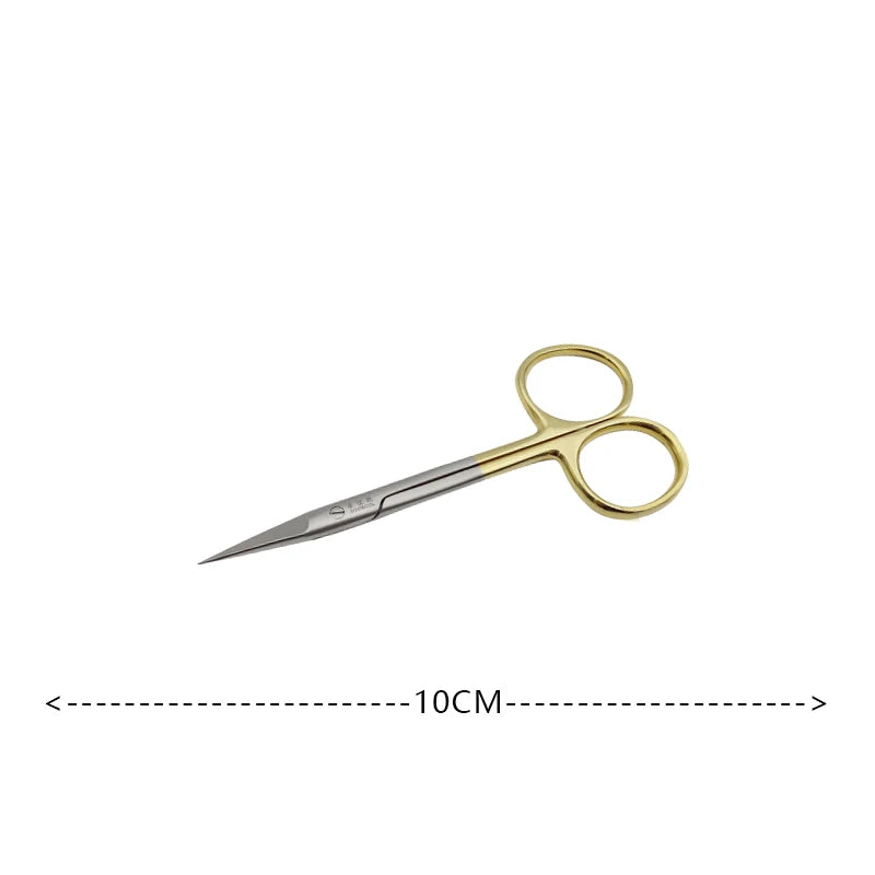 Stainless steel golden handle scissors, surgical scissors, medical ophthalmology