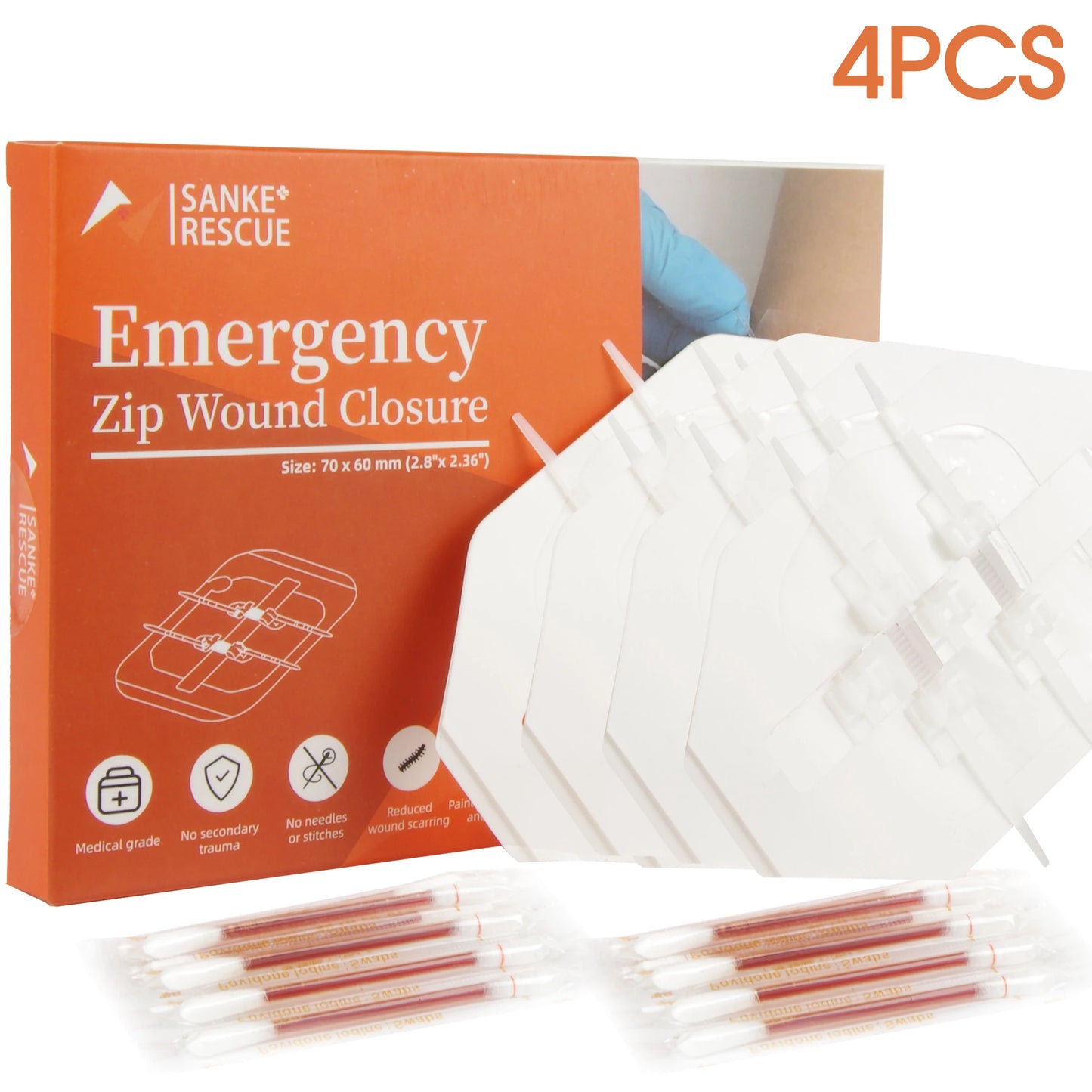 Zipper Painless Wound Closure Device Suture-free Wound Dressing Closure Strips First Aid Kit Emergency Laceration Closures Band