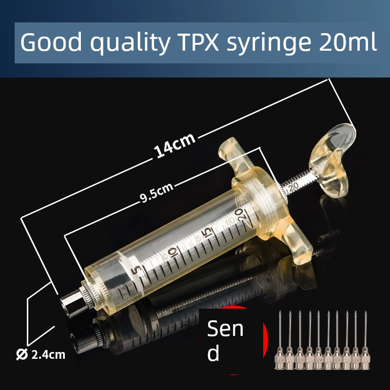 Syringe Veterinary Injection Device TPX Syringe Stainless Steel Injection Vaccine Metal Plastic Steel Breeding Syringe