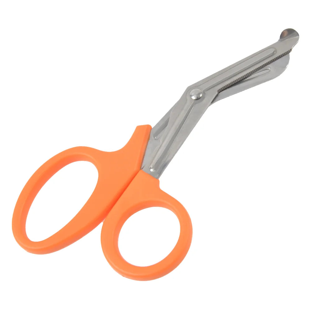 Stainless Steel Angled Head 15-19cm Medical Bandage Stainless Steel Serrated Scissors Outdoor Paramedic Bandage Scissors