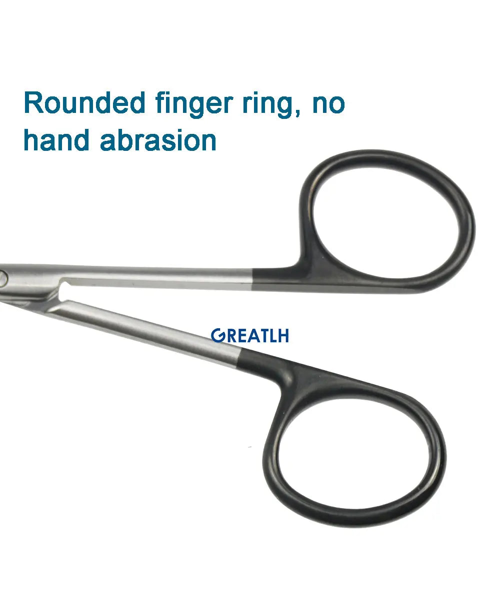 100mm Stainless Steel Cut Tissue Scissors Curved Straight Medical Scissors Black Handle Scissors Autoclavable