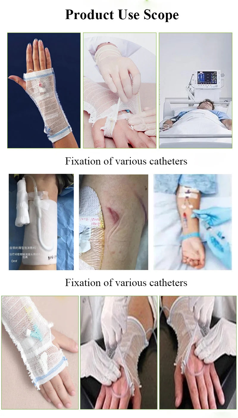 1Pc Breathable Medical Elastic Bandage PICC Mesh Nursing Protective Sleeve Cannulate Venous Indwelling Needle Fixation Sheath