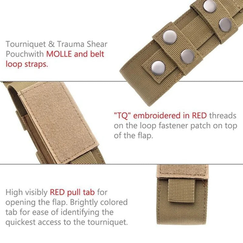 Tactical Medical Kit Molle Tourniquet Pouch with Tourniquet & Shears Outdoor Ifak Pouch Shears Pouch with Tourniquets Scissors