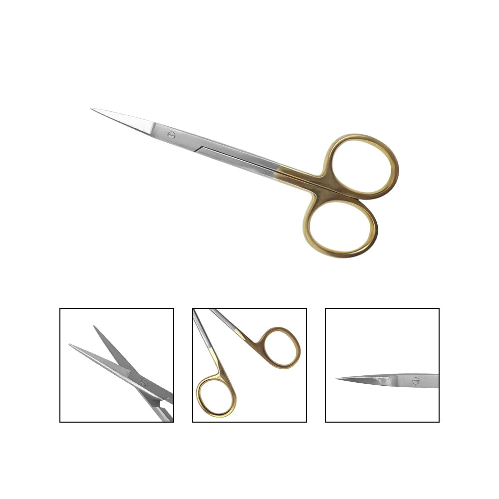 1Pcs Dental Surgical Scissors Stainless Steel Needle Holder Pliers Straight/Curved Tip Head Scissors Forceps Medical Tools