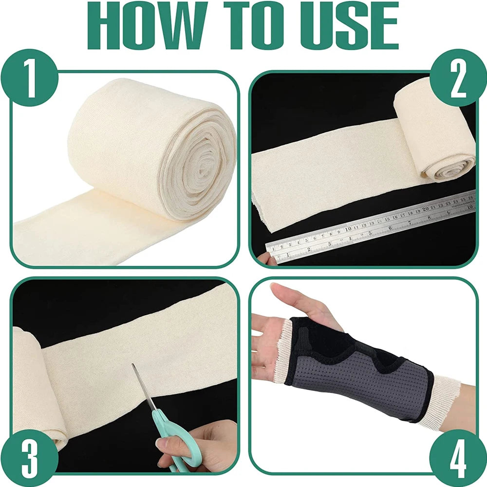 1PCS Cotton Tubular Stockinette Gauze Roll Tubular Arm Stocking Elastic Leg Stockinette Tubing Compression Tube Sleeve Bandage