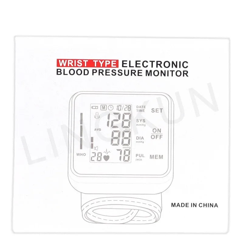 Electronic Bp Monitors High Accurate BP Monitors English Voice Wrist Blood Pressure Monitor Tonometer Digital Sphygmomanometer