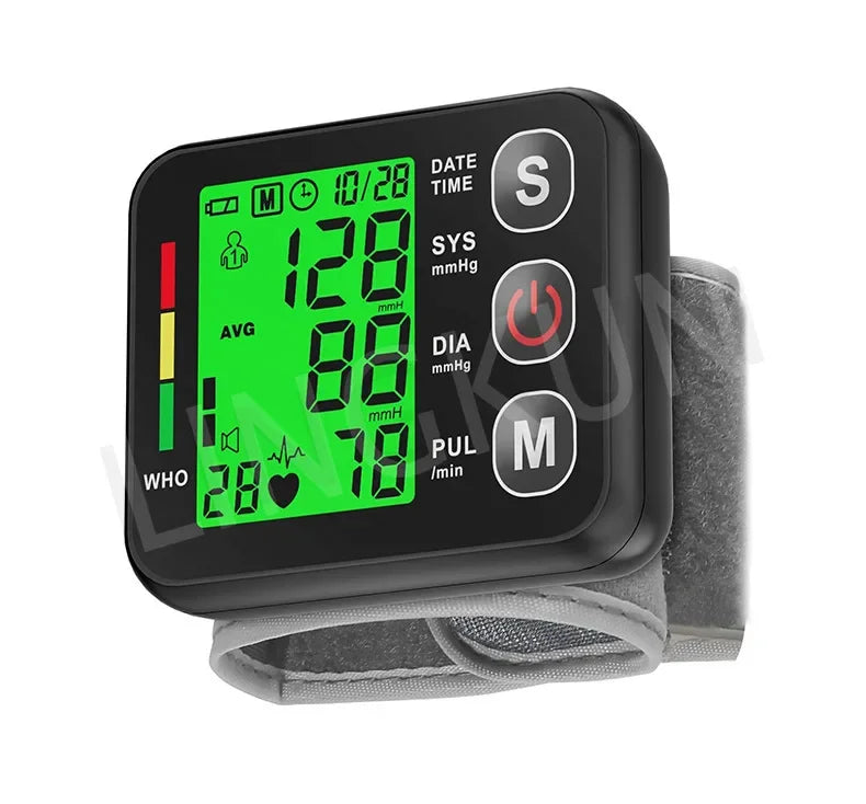 Electronic Bp Monitors High Accurate BP Monitors English Voice Wrist Blood Pressure Monitor Tonometer Digital Sphygmomanometer