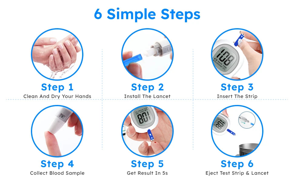 bioland G-425-3 Blood Glucose Meter with Test Strips Diabetes Glucometer Blood Sugar Monitor for Diabetic Medical Diabetes Test