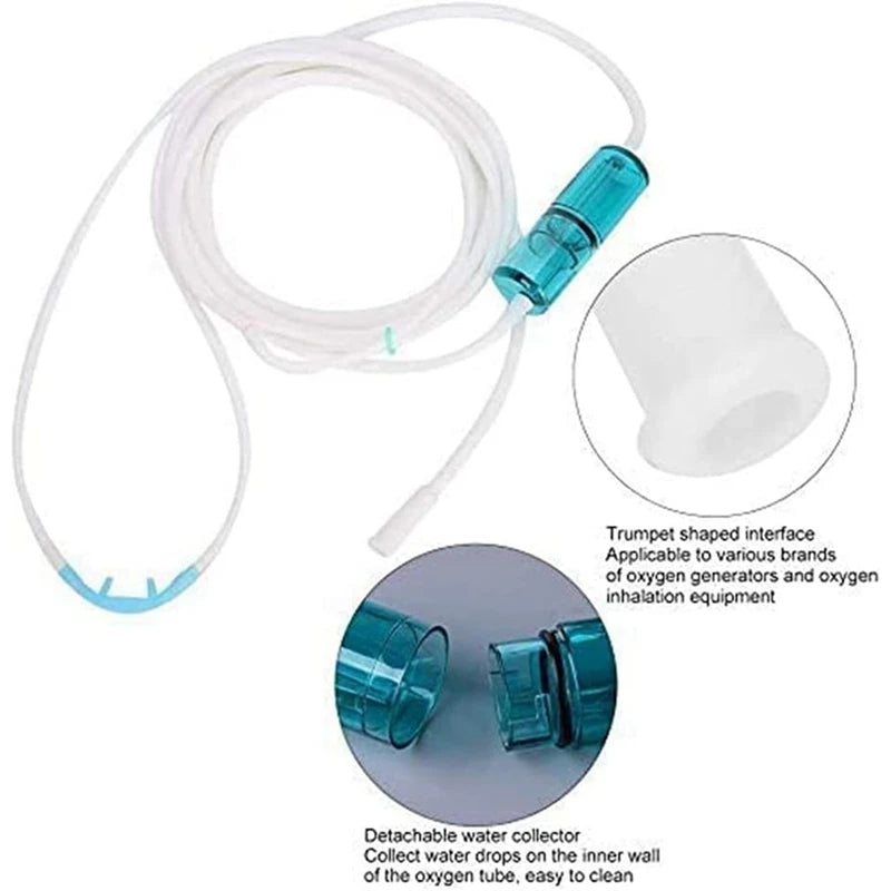 1 Piece Oxygen Tube, Nasal Oxygen Cannula Made Of Silicone Material White Easy To Use And Clean 3 Meter