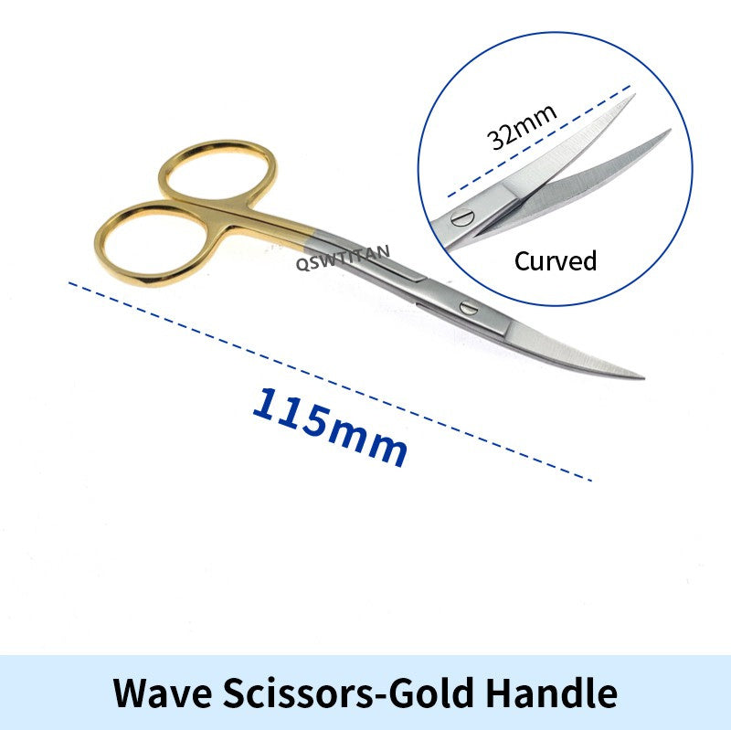 Stainless steel nasal septum scissors wow beak scissors Golden handle plastic surgery scissors Veterinary surgical Instruments