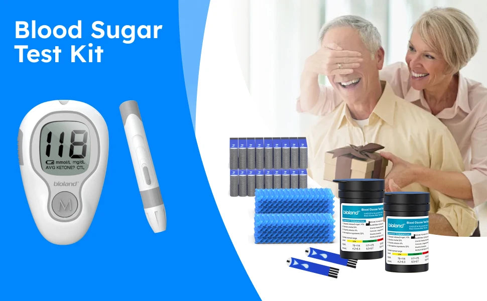 bioland G-425-3 Blood Glucose Meter with Test Strips Diabetes Glucometer Blood Sugar Monitor for Diabetic Medical Diabetes Test