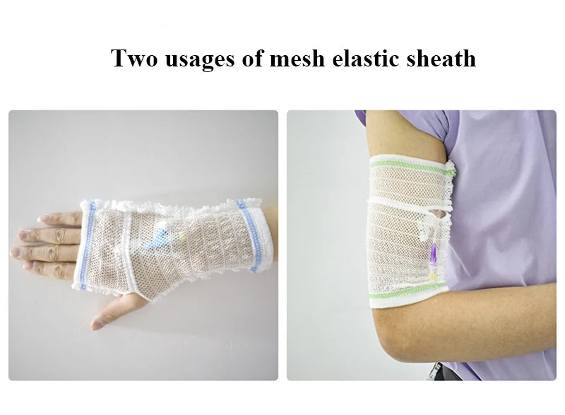 1Pc Breathable Medical Elastic Bandage PICC Mesh Nursing Protective Sleeve Cannulate Venous Indwelling Needle Fixation Sheath