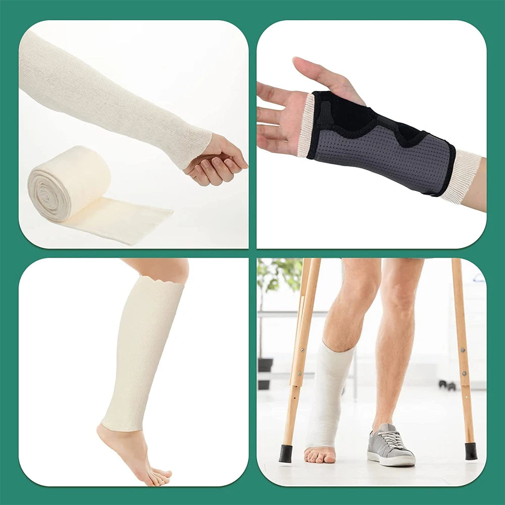 1PCS Cotton Tubular Stockinette Gauze Roll Tubular Arm Stocking Elastic Leg Stockinette Tubing Compression Tube Sleeve Bandage