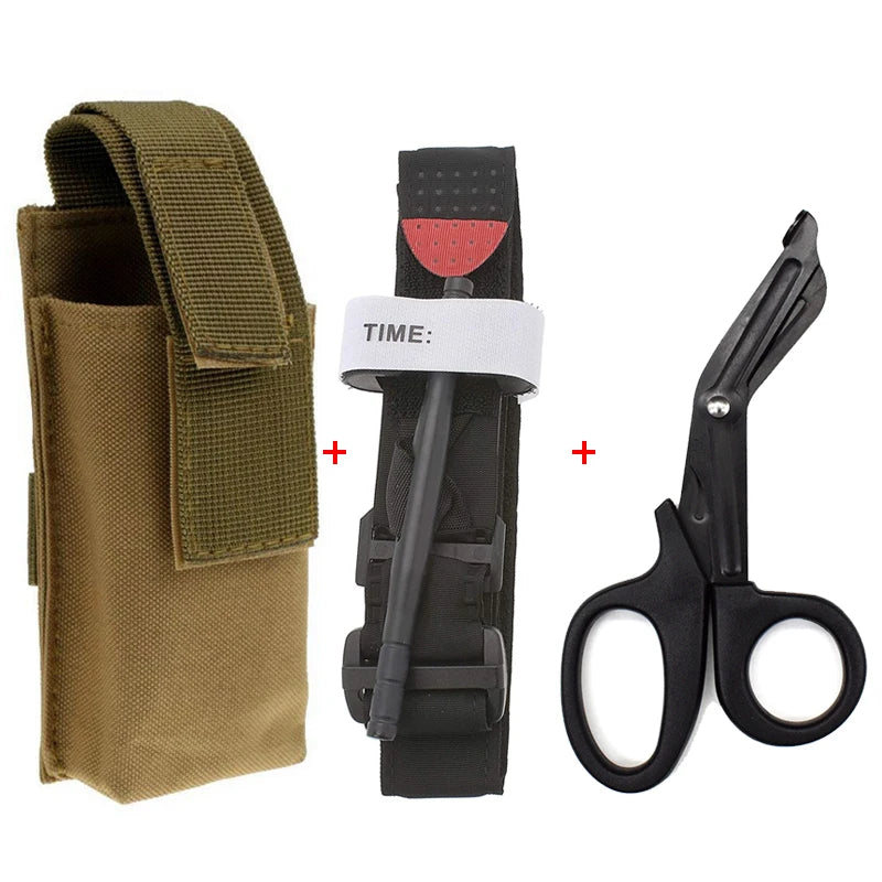 Tactical Medical Kit Molle Tourniquet Pouch with Tourniquet & Shears Outdoor Ifak Pouch Shears Pouch with Tourniquets Scissors