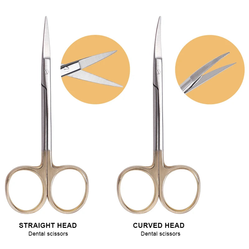 Stainless Steel Medical Dental Surgical Scissors Straight Curved Tip Hemostatic Forceps Ophthalmic Scissors Orthodontic Tools