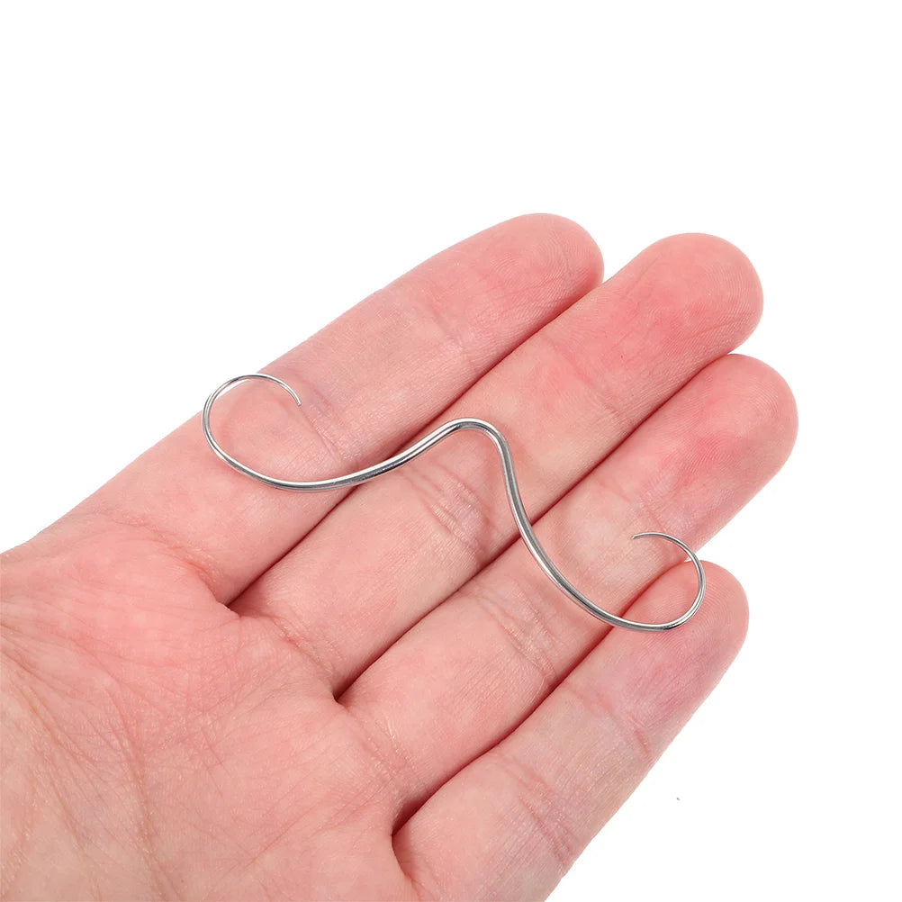 2 Pcs Mustache Nasal Septum Steel Nose Ring Rings Silver Piercing for Women Jewelry Piercings