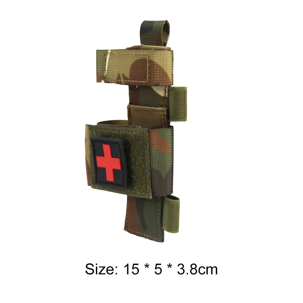 Molle Tactical Medical Scissor Pouch Tourniquet Holder EDC Waist Pack Hunting Military Accessory Flashlight Storage Holster Bag