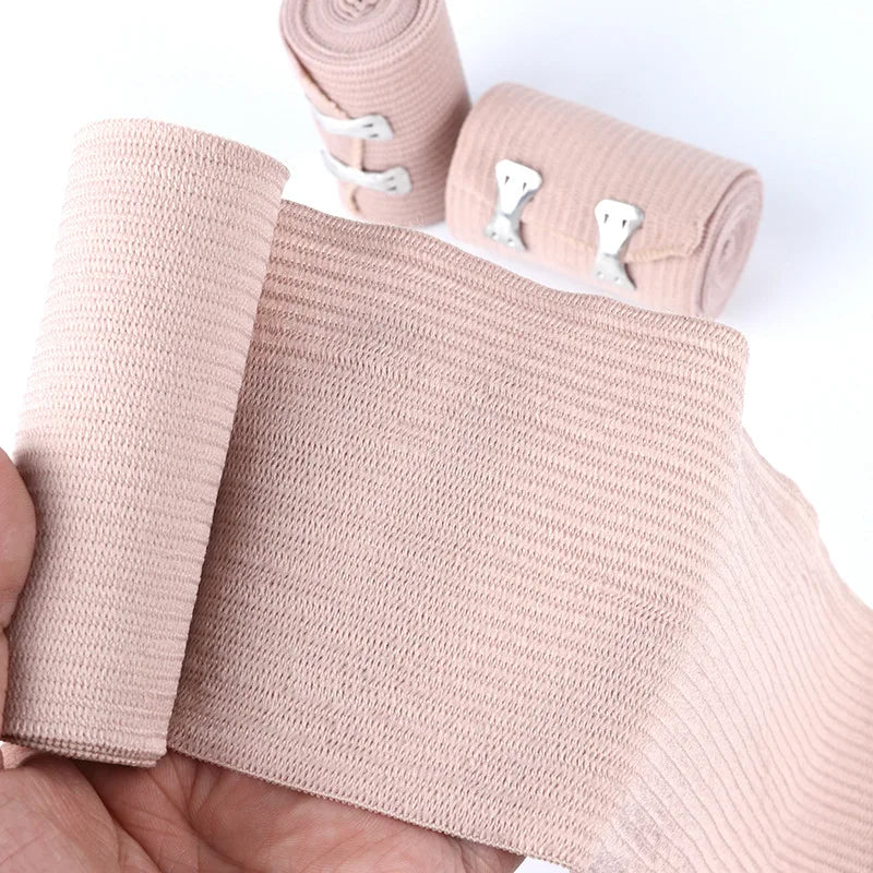 1pcs Elastic Bandage Wrap with Clips Wound Dressing Outdoor Sports Sprain Treatment Bandage Tape for First Aid Kits Protect