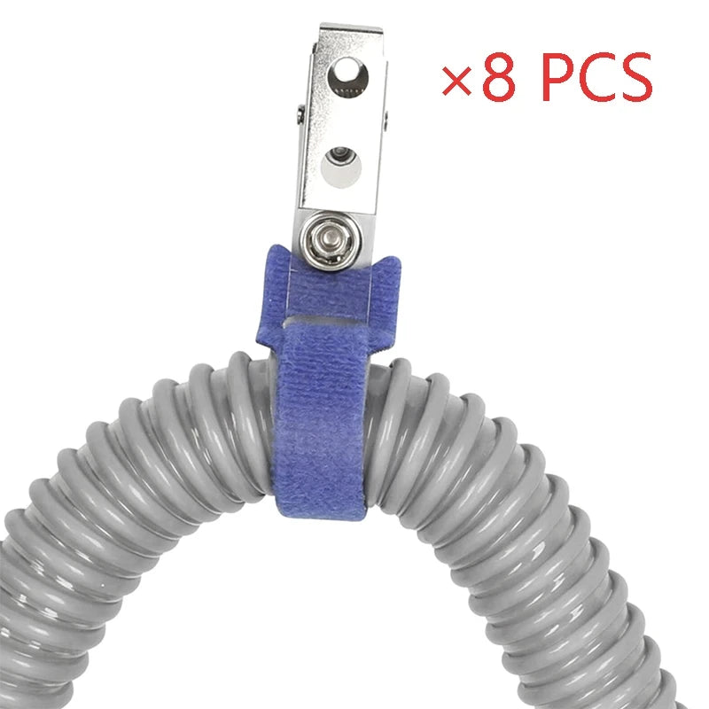 4/8/16PCS Blue CPAP Hose Holder Clip 304steel Oxygen Tube/Cannula Holder Tangle Free Tube System for Uninterrupted Sleep Therapy