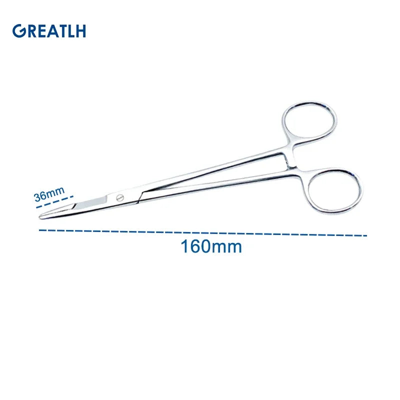 Stainless Steel Needle Holder Medical Multifunctional Needle Pliers with Scissors Dental Instrument Dental Materials