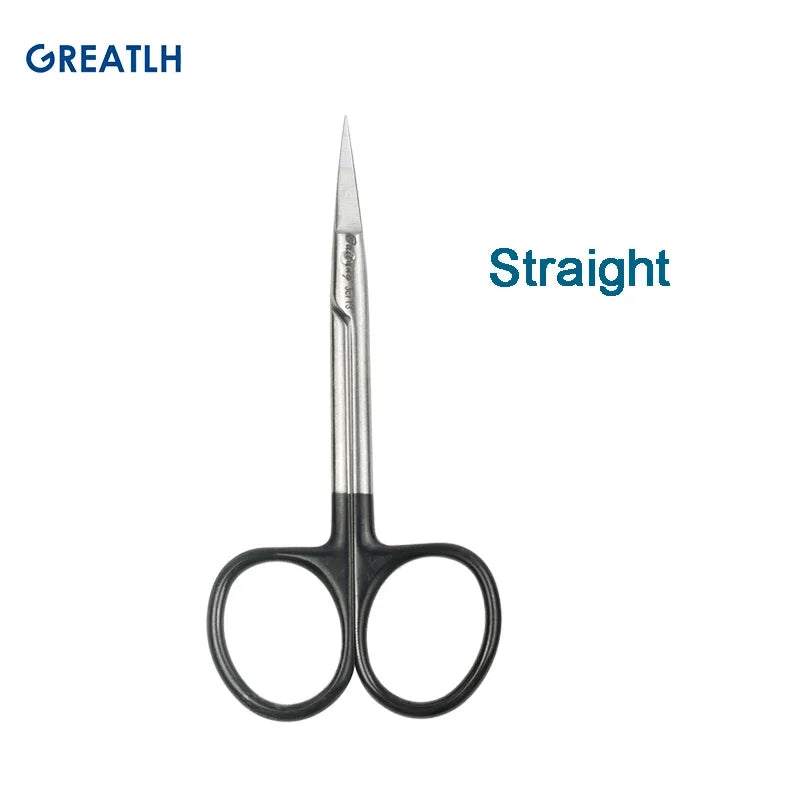 100mm Stainless Steel Cut Tissue Scissors Curved Straight Medical Scissors Black Handle Scissors Autoclavable