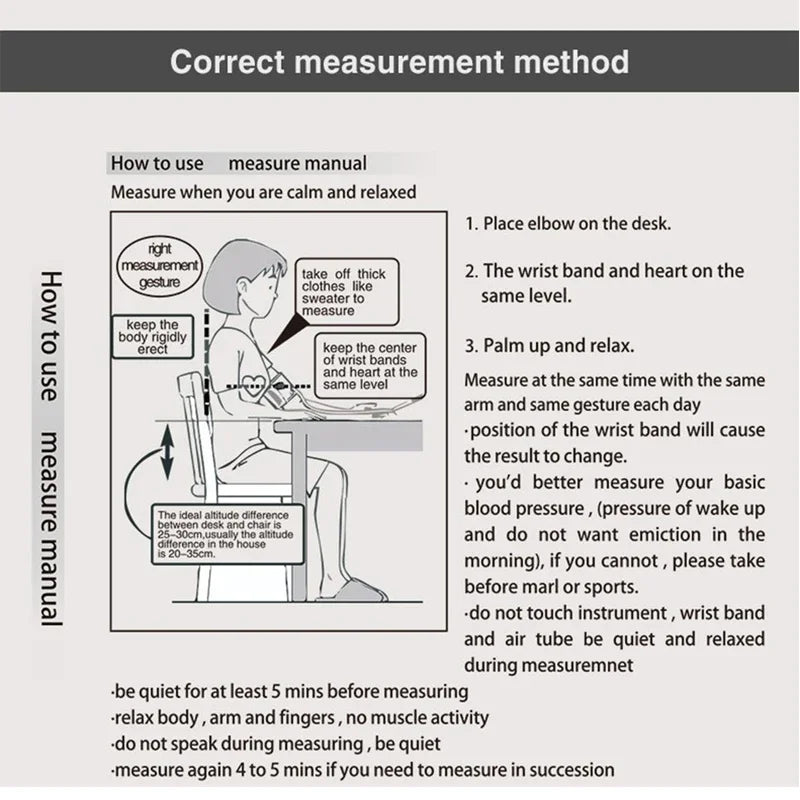 LCD Portable Health Care Pulse Meter BP Monitor Automatic Digital Arm Blood Pressure Monitor Tonometer Meter Sphygmomanometer