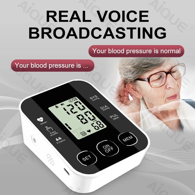 JUSTLANG Medical Arm Blood Pressure Monitor Digital Tensiometer Tonometer Baumanometer 22-32 CM Cuff Health Care for Adult