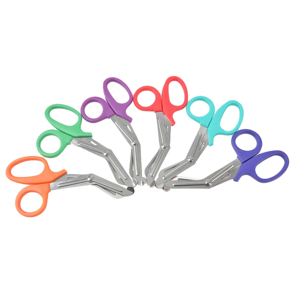Stainless Steel Angled Head 15-19cm Medical Bandage Stainless Steel Serrated Scissors Outdoor Paramedic Bandage Scissors