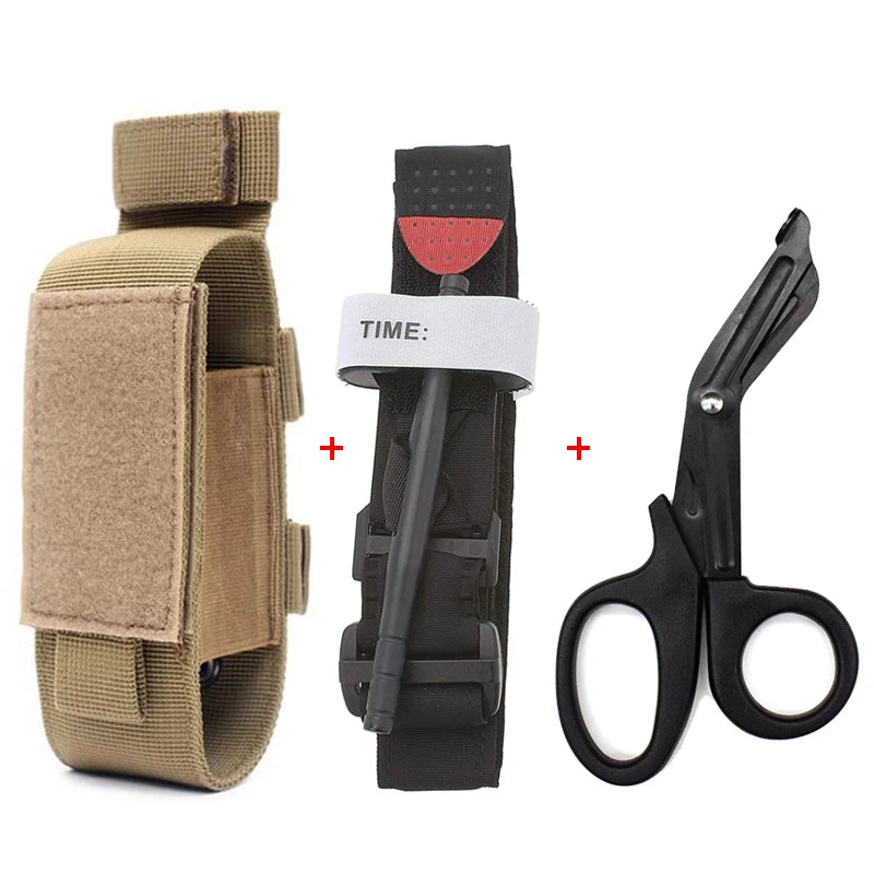 Tactical Medical Kit Molle Tourniquet Pouch with Tourniquet & Shears Outdoor Ifak Pouch Shears Pouch with Tourniquets Scissors