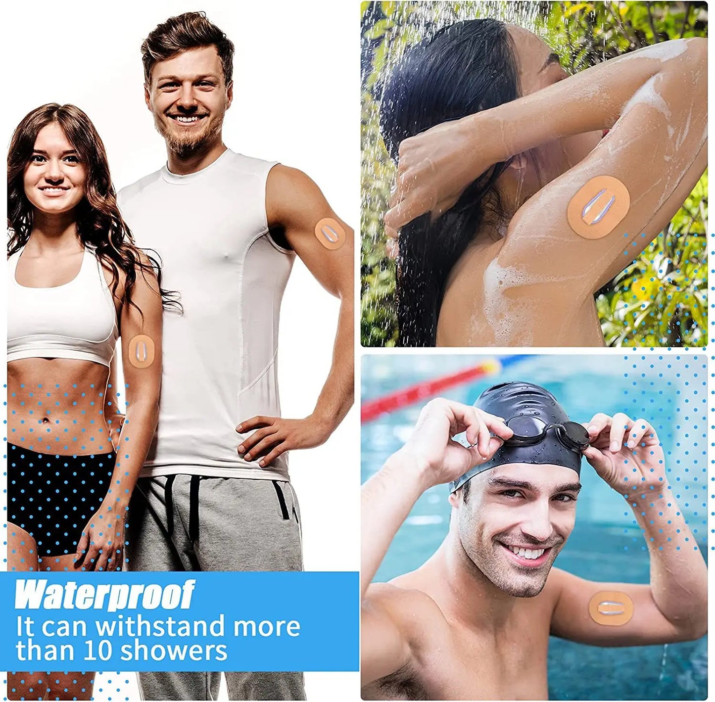 Instant Dynamic Blood Glucose Meter Sensor Universal Breathable Waterproof Fixing Sticker Round Skin Color 50 Pieces