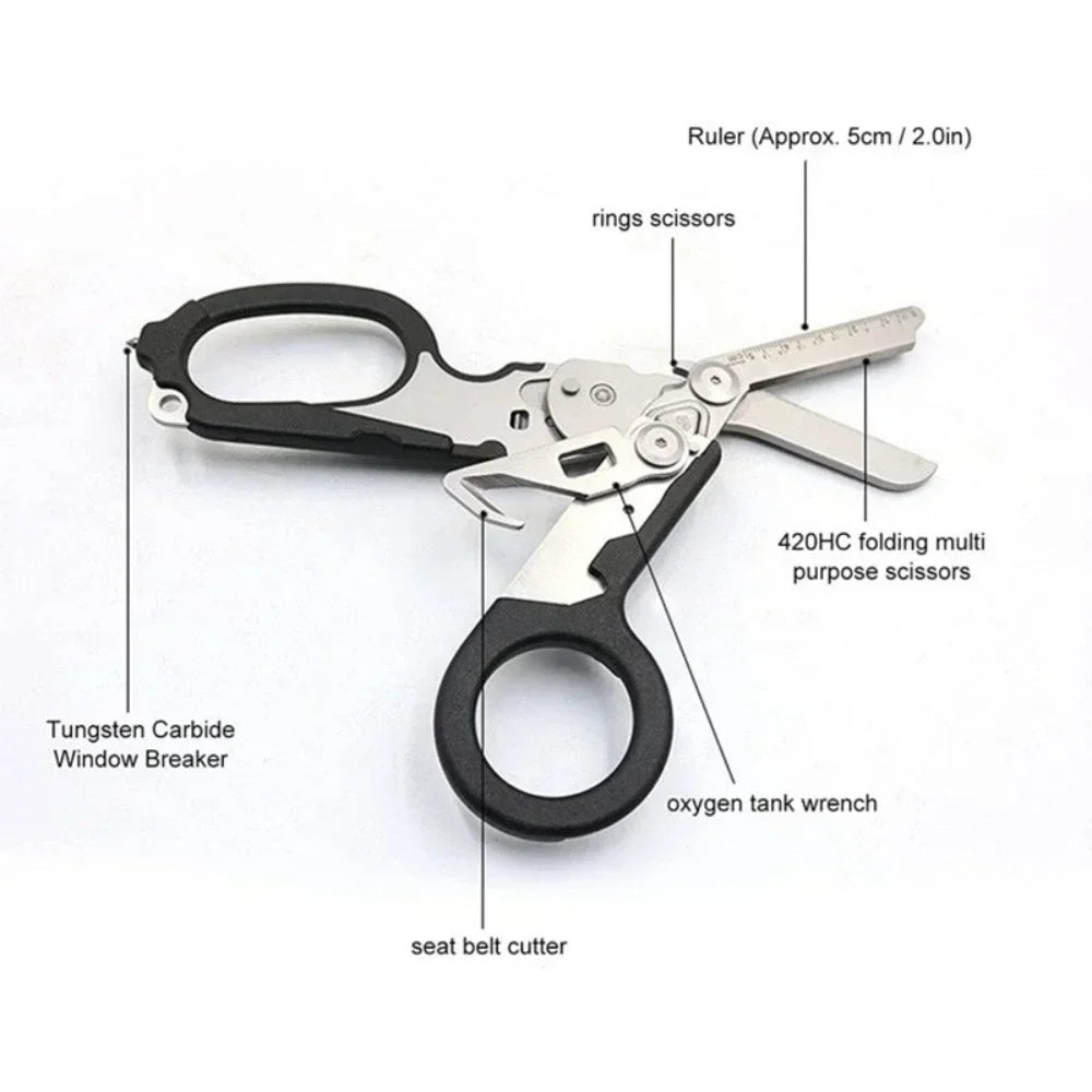 Multifunctional Tactical Pliers Outdoor Camping Rescue Survival Tools Medical Trauma Scissors Folding Stainless Steel Scissors