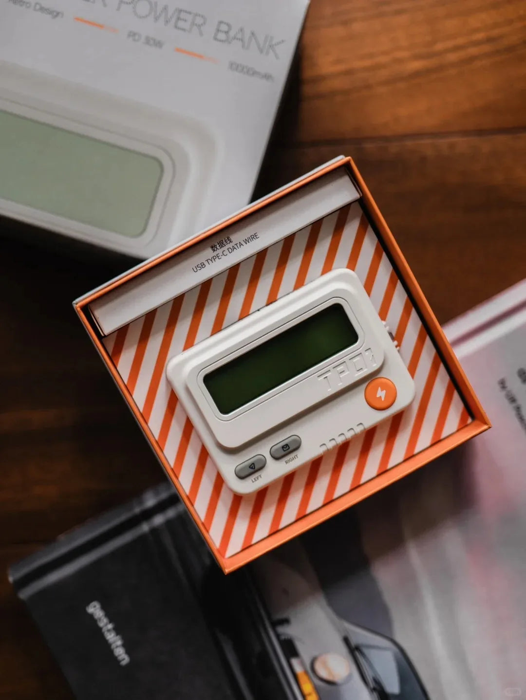 TROZKBB Beeper Mobile Power Bank 10000mah Retro BP Machine Design PD30W Fast Charging Power Supply Star Moon White