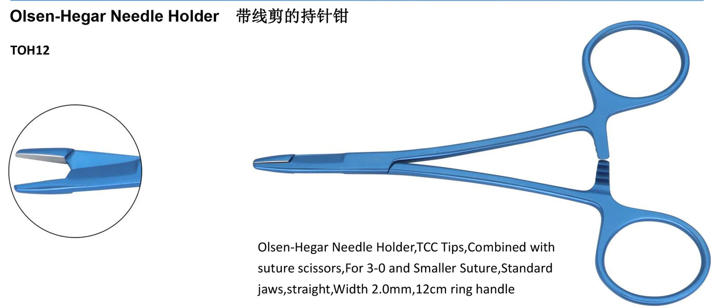 Surgical medical instruments olsen-hegar needle holder combined with suture scissors
