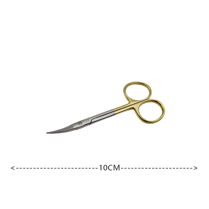 Stainless steel golden handle scissors, surgical scissors, medical ophthalmology